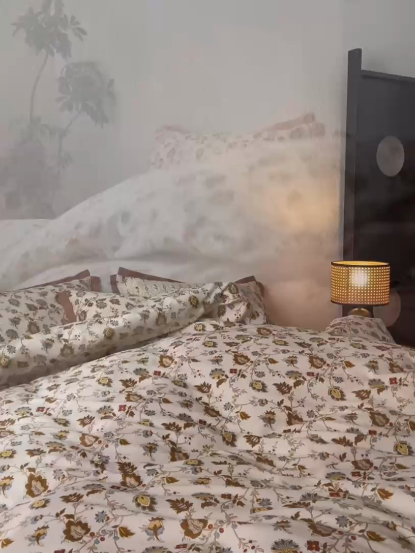 91家纺网 家纺一手货源 找家纺 时年家纺 2024新款全棉印花飞边款四件套（充值会员享优惠） 景瑶