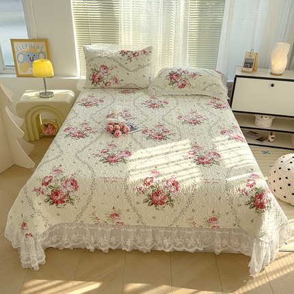 91家纺网 家纺一手货源 找家纺 （总）冬然 2024新款床盖牛奶绒夹棉床裙四件套单床裙单被套