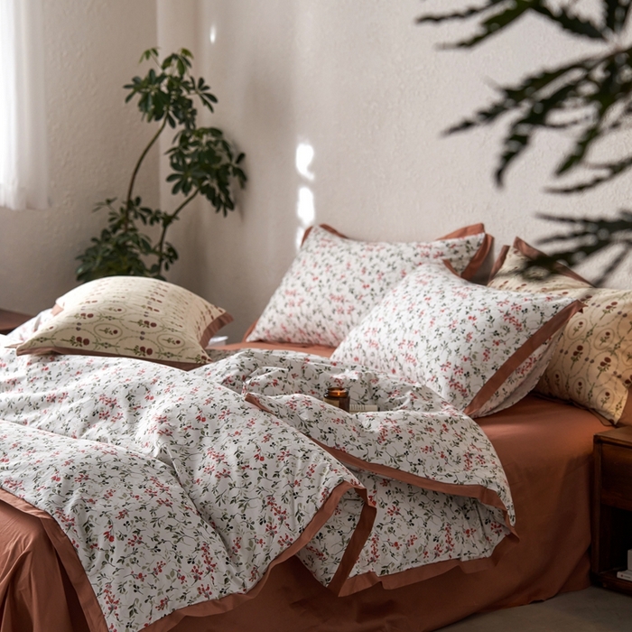 91家纺网 家纺一手货源 找家纺 时年家纺 2024新款全棉印花飞边款四件套（充值会员享优惠） 芊雅