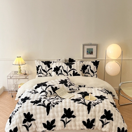 91家纺网 家纺一手货源 找家纺 金奇达家纺 2025秋冬保暖加厚绒类【光影美学】泡芙绒四件套