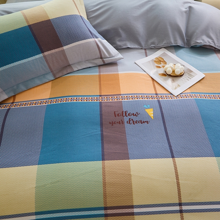 91家纺网 家纺一手货源 找家纺 牧笛缘家纺 2024新款全棉磨毛床笠四件套 安德烈