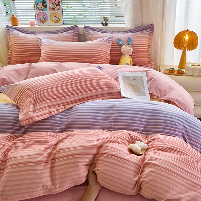 91家纺网 家纺一手货源 找家纺 牧笛缘家纺 2024新款全棉磨毛单被套 安琪拉