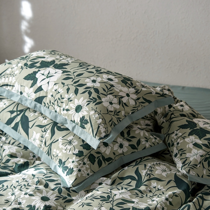 91家纺网 家纺一手货源 找家纺 时年家纺 2024新款全棉印花飞边款四件套（充值会员享优惠） 意晚