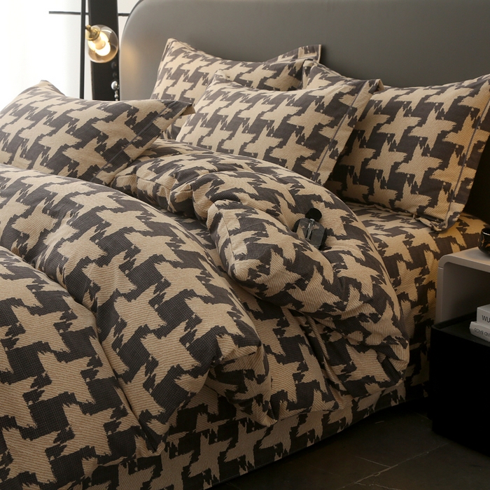 91家纺网 家纺一手货源 找家纺 大吉  2024新款加厚喷气全棉磨毛被套 墨菲