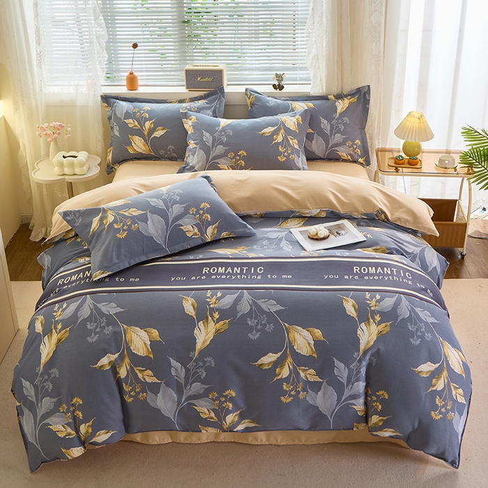 91家纺网 家纺一手货源 找家纺 牧笛缘家纺 2024新款全棉磨毛单被套 镜中花