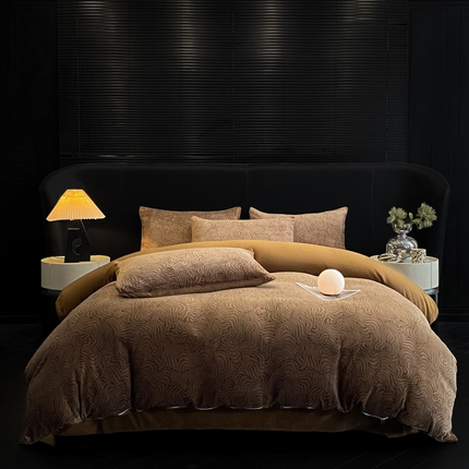 91家纺网 家纺一手货源 找家纺 经年 2025新款牛奶绒四件套-诗野 诗野-咖啡