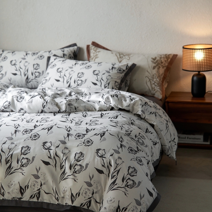 91家纺网 家纺一手货源 找家纺 时年家纺 2024新款全棉印花飞边款四件套（充值会员享优惠） 晚悠