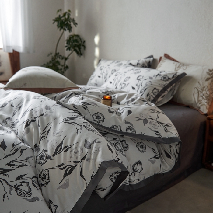 91家纺网 家纺一手货源 找家纺 时年家纺 2024新款全棉印花飞边款四件套（充值会员享优惠） 晚悠