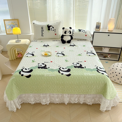 91家纺网 家纺一手货源 找家纺 （总）冬然 2024新款床盖牛奶绒夹棉床裙四件套单床裙单被套