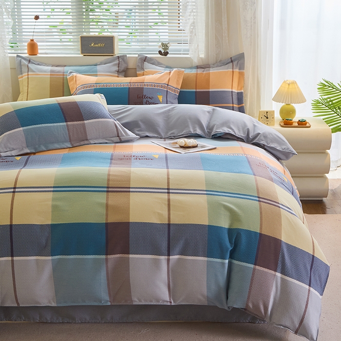 91家纺网 家纺一手货源 找家纺 牧笛缘家纺 2024新款全棉磨毛床笠四件套 安德烈