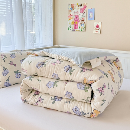 91家纺网 家纺一手货源 找家纺 （总）花伞家居 2024花伞小清新亲肤水洗棉保暖春秋冬被芯