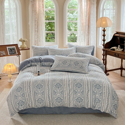 91家纺网 家纺一手货源 找家纺 （总）大元 2025新款A类立体雕花牛奶绒四件套