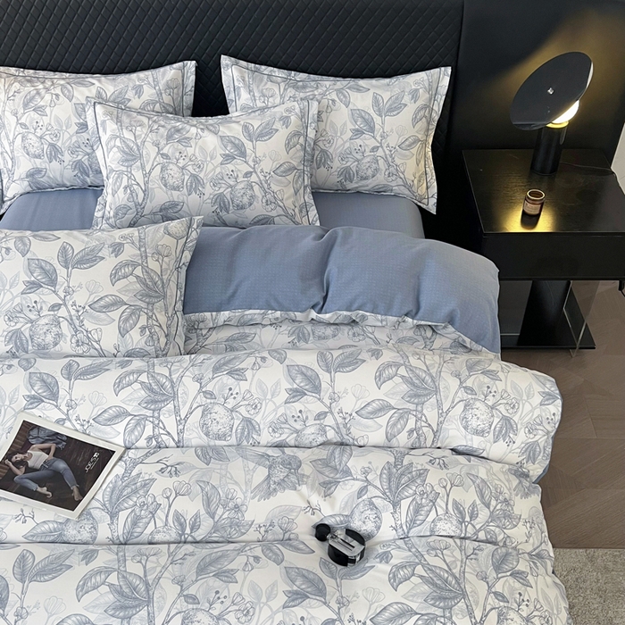 91家纺网 家纺一手货源 找家纺 大吉  2024新款加厚喷气全棉磨毛被套 柠檬树