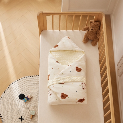 91家纺网 家纺一手货源 找家纺 （总）2024新款牛奶绒豆豆绒婴儿可拆式抱被