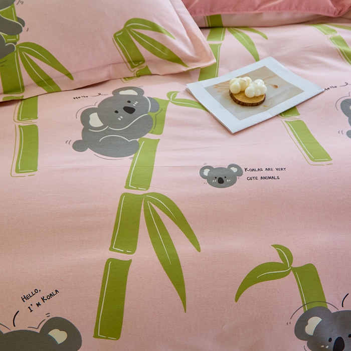 91家纺网 家纺一手货源 找家纺 牧笛缘家纺 2024新款全棉磨毛单被套 考拉