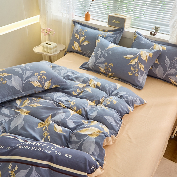 91家纺网 家纺一手货源 找家纺 牧笛缘家纺 2024新款全棉磨毛单被套 镜中花