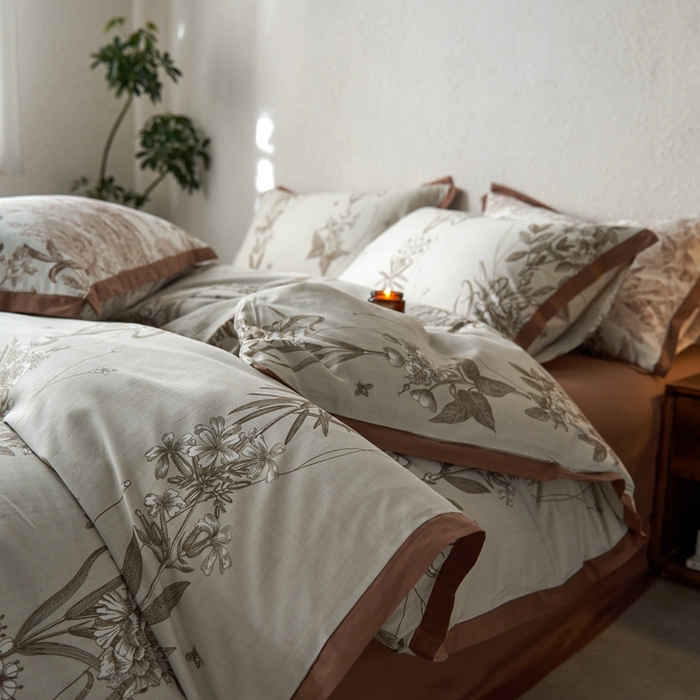 91家纺网 家纺一手货源 找家纺 时年家纺 2024新款全棉印花飞边款四件套（充值会员享优惠） 希悦