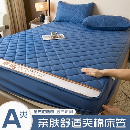 91家纺网 家纺一手货源 找家纺 （总）福来临家纺 2025新款A类亲肤夹棉床笠-素染