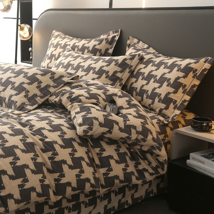 91家纺网 家纺一手货源 找家纺 大吉  2024新款加厚喷气全棉磨毛被套 墨菲