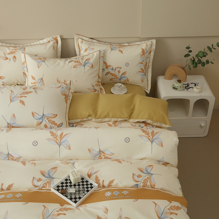 91家纺网 家纺一手货源 找家纺 大吉  2024新款加厚喷气全棉磨毛被套 大麦