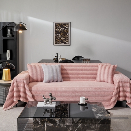 91家纺网 家纺一手货源 找家纺 （总）逸尚阁 2024新款高克重加厚兔绒极奢沙发巾沙发垫