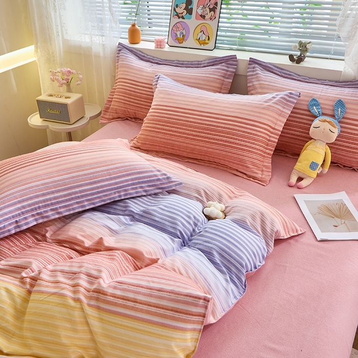 91家纺网 家纺一手货源 找家纺 牧笛缘家纺 2024新款全棉磨毛单被套 安琪拉