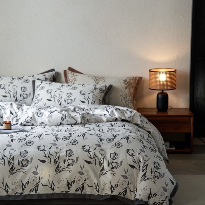 91家纺网 家纺一手货源 找家纺 时年家纺 2024新款全棉印花飞边款四件套（充值会员享优惠） 晚悠