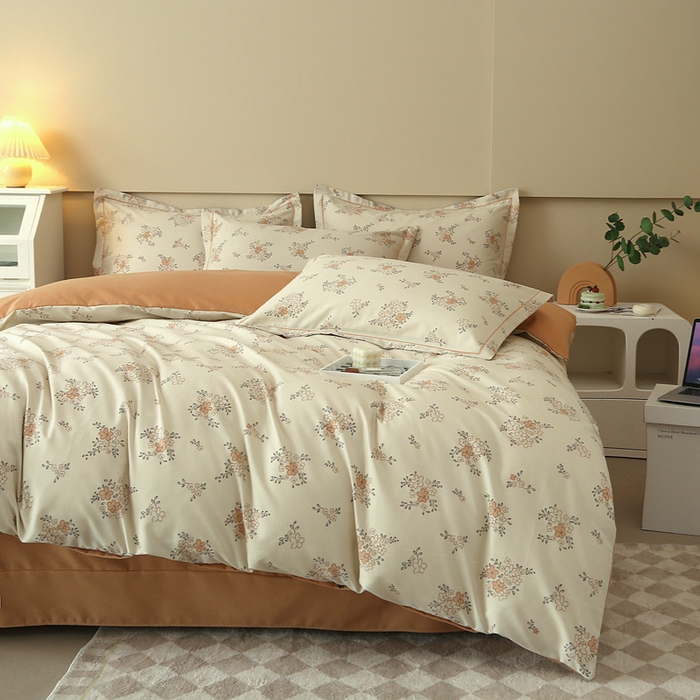 91家纺网 家纺一手货源 找家纺 大吉  2024新款加厚喷气全棉磨毛被套 秋香