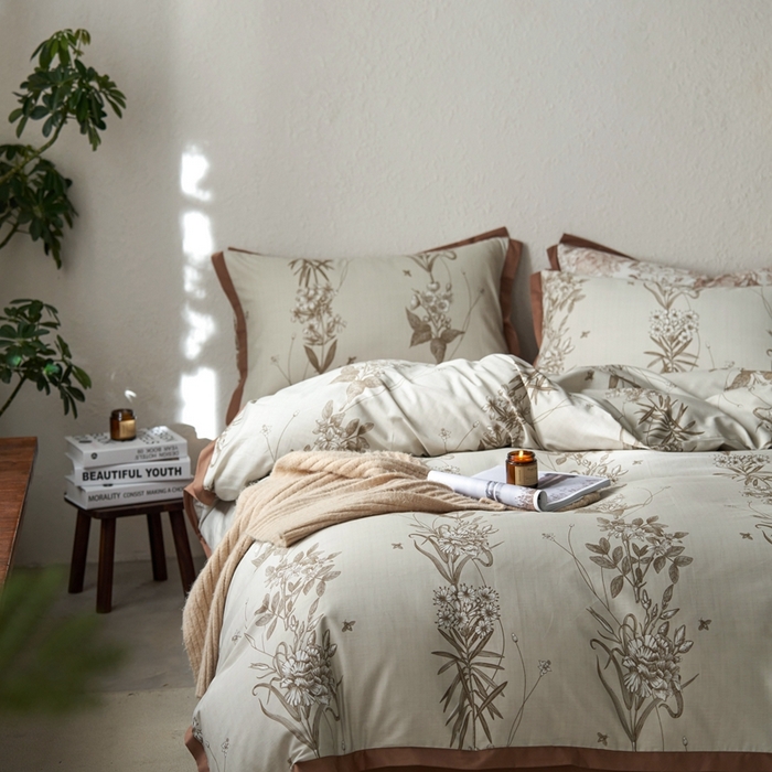 91家纺网 家纺一手货源 找家纺 时年家纺 2024新款全棉印花飞边款四件套（充值会员享优惠） 希悦