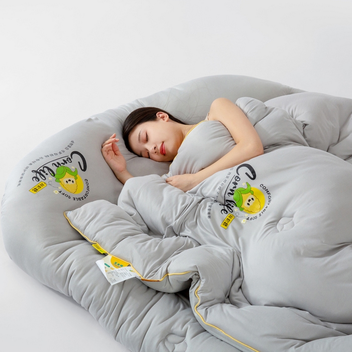 91家纺网 家纺一手货源 找家纺 慕尚家纺 2025新款玉米纤维针织棉被 玉米灰