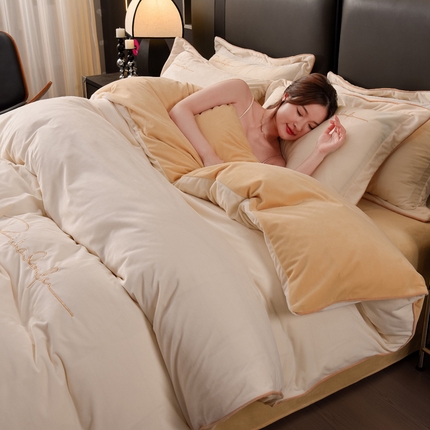 91家纺网 家纺一手货源 找家纺 （总）2024新款A类加厚保暖婴儿绒四件套-洛伊系列