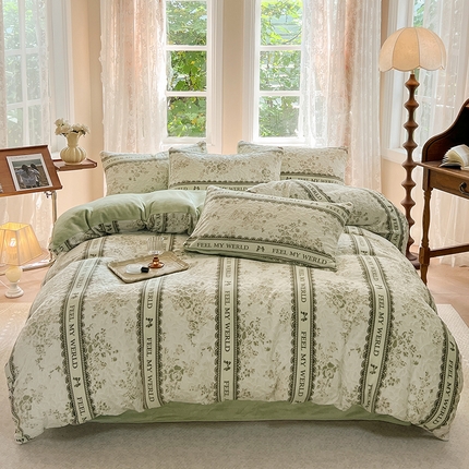 91家纺网 家纺一手货源 找家纺 （总）大元 2025新款A类立体雕花牛奶绒四件套