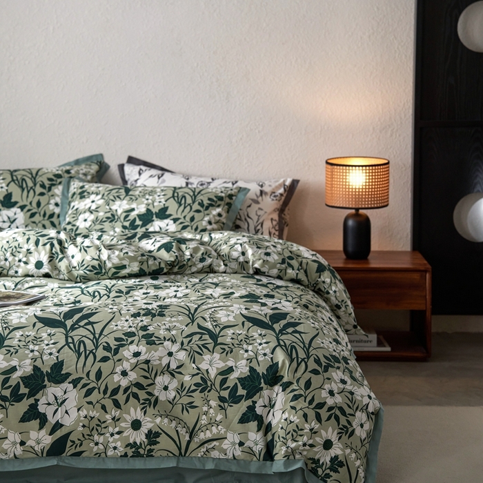 91家纺网 家纺一手货源 找家纺 时年家纺 2024新款全棉印花飞边款四件套（充值会员享优惠） 意晚