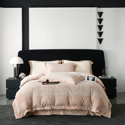 91家纺网 家纺一手货源 找家纺 榻尚家居 2024秋冬新品 加厚保暖牛奶婴肤绒 云貂绒四件套 水貂绒-棕咖