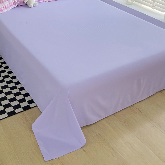 91家纺网 家纺一手货源 找家纺 曼璐家纺 2025新款105克加厚混搭风纯色床单 丁香紫【床单单件】