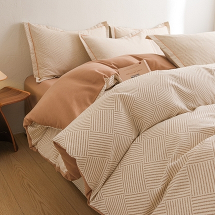 91家纺网 家纺一手货源 找家纺 萌宝老粗布 2025新直播加厚全棉活性磨毛四件套摩卡