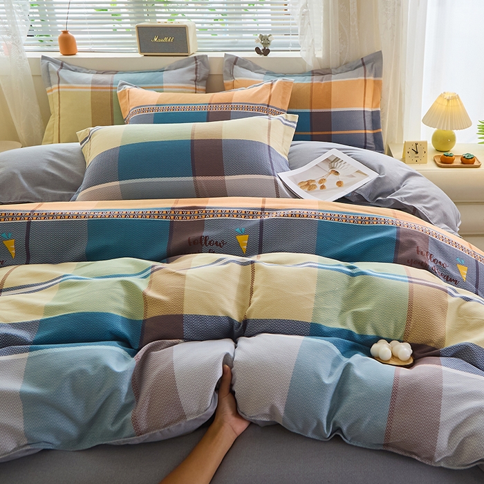 91家纺网 家纺一手货源 找家纺 牧笛缘家纺 2024新款全棉磨毛床笠四件套 安德烈