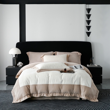 榻尚家居 2024秋冬新品 加厚保暖牛奶婴肤绒 云貂绒四件套 水貂绒-白咖