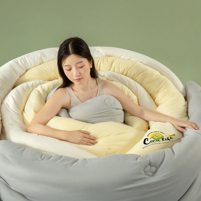 91家纺网 家纺一手货源 找家纺 慕尚家纺 2025新款玉米纤维针织棉被 玉米白