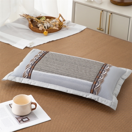 91家纺网 家纺一手货源 找家纺 （总）织布人 2024新款荞麦枕欧式凉感PE藤茶香枕全荞麦壳枕头午睡枕颈椎枕