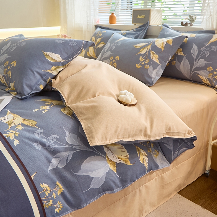 91家纺网 家纺一手货源 找家纺 牧笛缘家纺 2024新款全棉磨毛单被套 镜中花