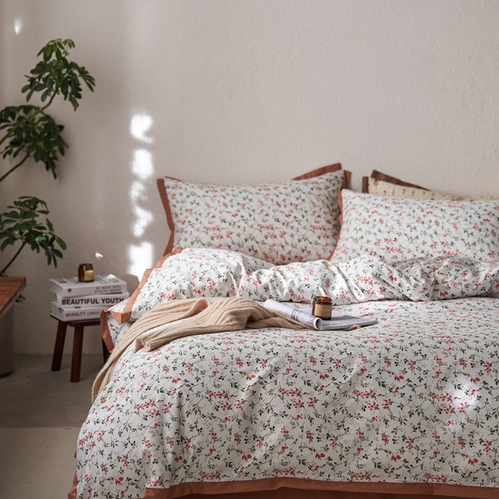 91家纺网 家纺一手货源 找家纺 时年家纺 2024新款全棉印花飞边款四件套（充值会员享优惠） 芊雅