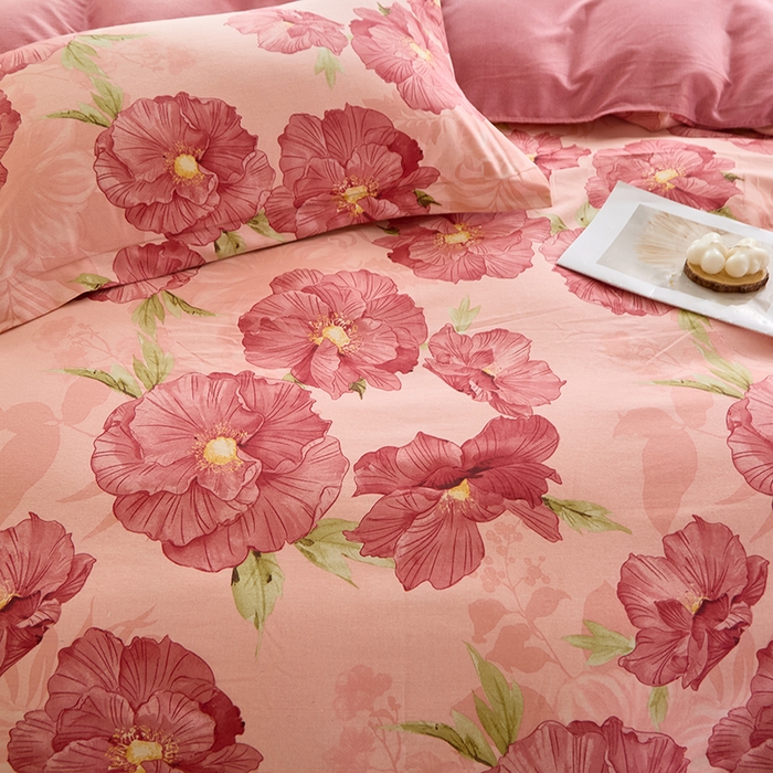 91家纺网 家纺一手货源 找家纺 牧笛缘家纺 2024新款全棉磨毛单被套 花都韵彩