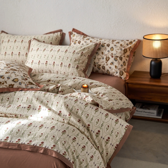 91家纺网 家纺一手货源 找家纺 时年家纺 2024新款全棉印花飞边款四件套（充值会员享优惠） 锦一