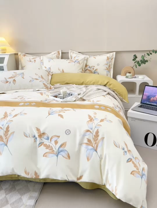 91家纺网 家纺一手货源 找家纺 大吉  2024新款加厚喷气全棉磨毛被套 大麦