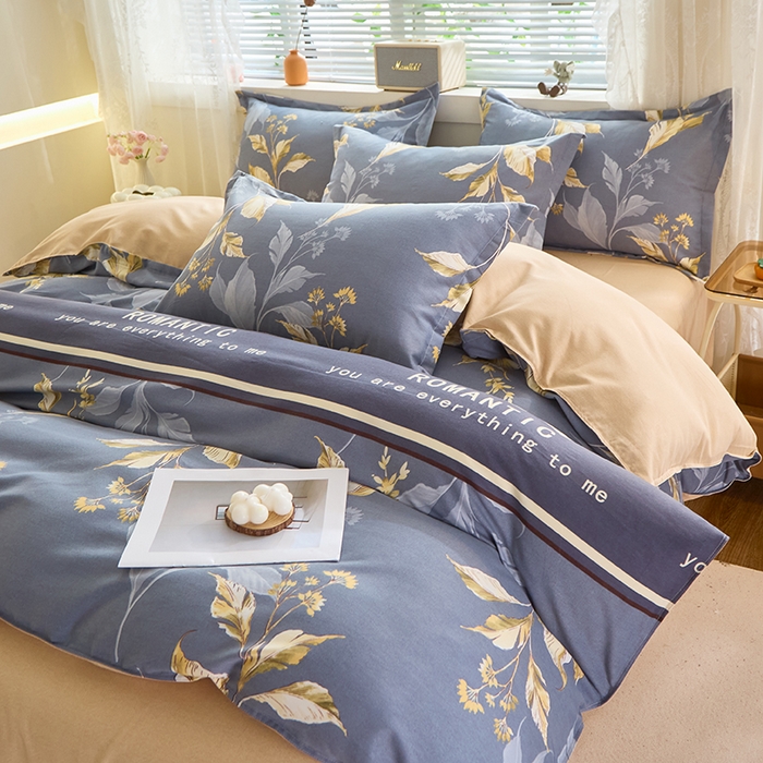 91家纺网 家纺一手货源 找家纺 牧笛缘家纺 2024新款全棉磨毛单被套 镜中花