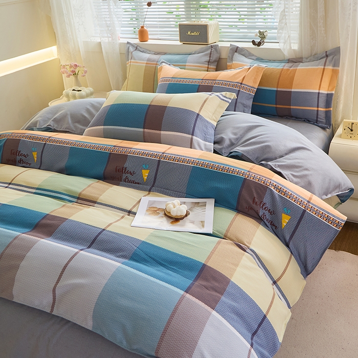 91家纺网 家纺一手货源 找家纺 牧笛缘家纺 2024新款全棉磨毛单被套 安德烈