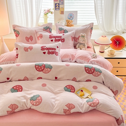 91家纺网 家纺一手货源 找家纺 （总）逸尚阁 2024新款牛奶绒卡通印花单被套