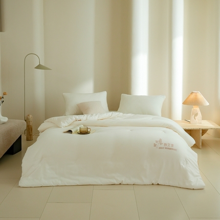 91家纺网 家纺一手货源 找家纺 丽卡家纺 2024新款热艾家春秋被 白色