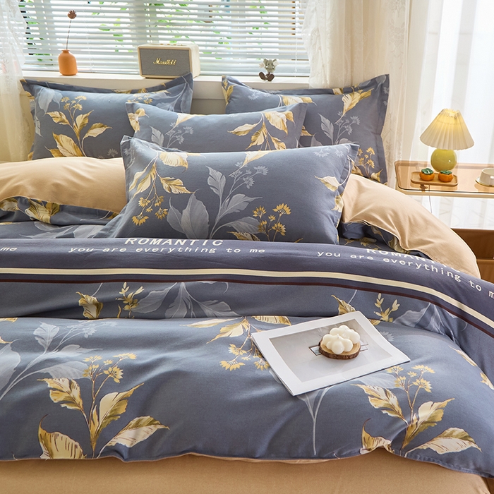 91家纺网 家纺一手货源 找家纺 牧笛缘家纺 2024新款全棉磨毛单被套 镜中花